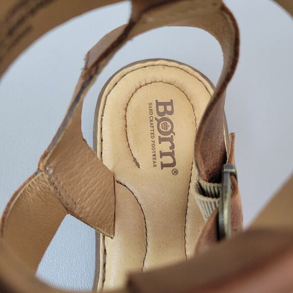 Born Haidee 7M Comfort Leather Gladiator Boho Sandals Brown - Picture 9 of 9